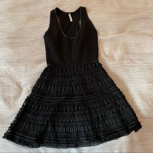 🧡 Sachin and Babi Fit and Flare Cocktail Dress with Ribbon Texture Skirt